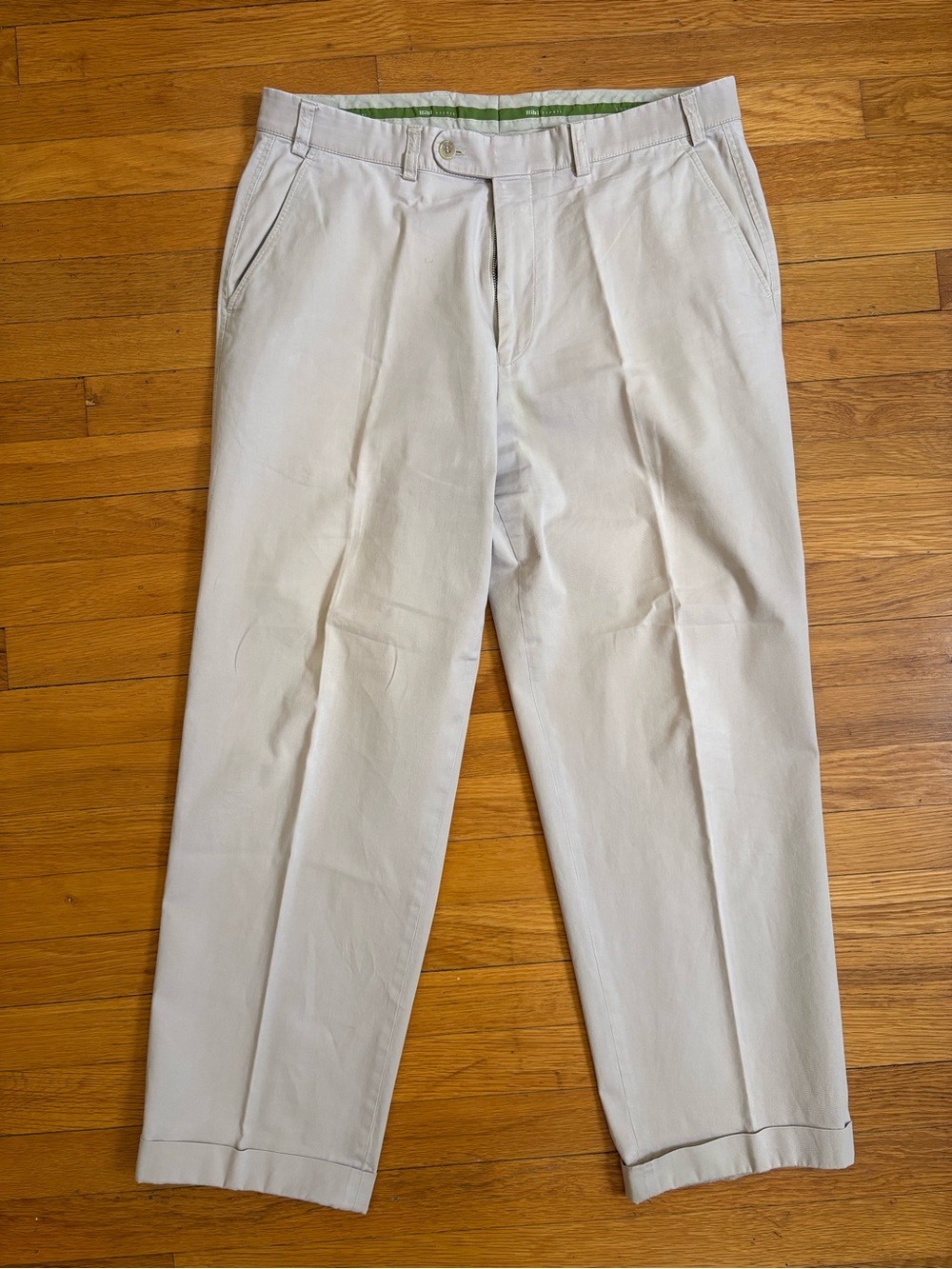 Men's Hiltl Cotton Chino Pants Khaki - 36 waist